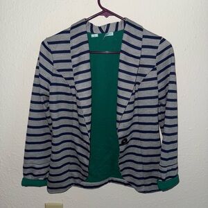 Maurices Striped Blazer - Navy and Gray